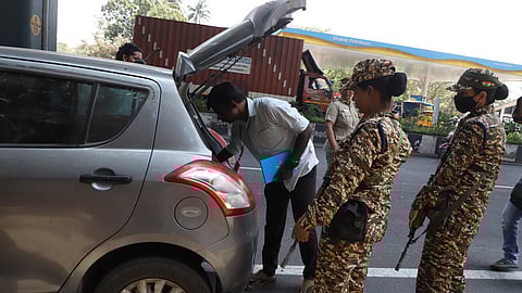 Flying squad teams have intensified vehicle checks on Palakkaad - Coimbatore road at Ukkadam ahead of Assembly polls.