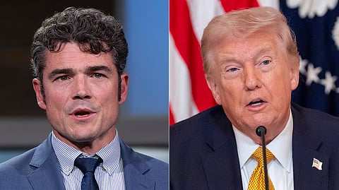 (L-R) Joe Kent, Director of the US National Counterterrorism Center and US President Donald Trump.