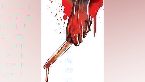 During the heated argument, the accused allegedly slit the victim’s throat with a sharp weapon. After she died, he escaped from the spot along with the murder weapon.