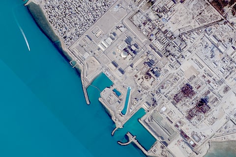 This satellite image from Planet Labs PBC shows the Bushehr Nuclear Power Plant in Bushehr, Iran, Dec. 7, 2025. 