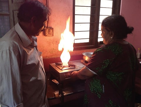 Today, more than a decade later, Rethnamma continues to cook all her meals using the gas from the borewell.