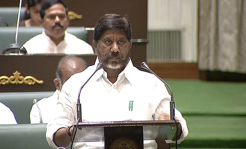 Telangana deputy Chief Minister CM Mallu Bhatti Vikramarka during the Budget presentation session in assembly on Friday.