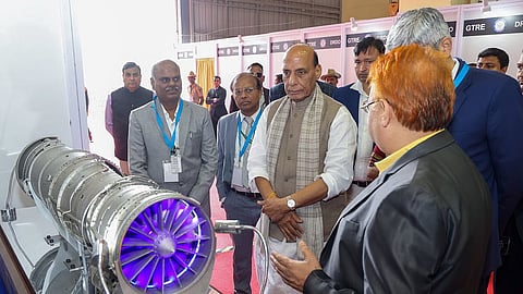 Defence Minister Rajnath Singh reviewing indigenous gas turbine projects at DRDO’s GTRE Bengaluru last month  .