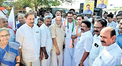 UDF candidate for Vypeen Tony Chammany during the election campaign.