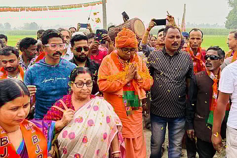 Swami Jyotirmayananda, also known as Utpal Maharaj, has been nominated by the BJP from the Kaliaganj constituency in Uttar Dinajpur district