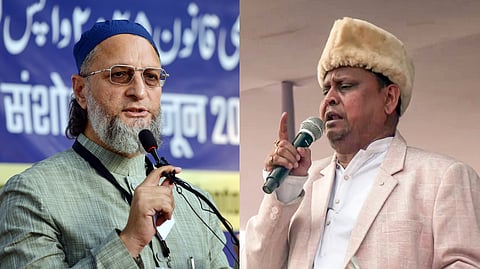 AIMIM chief Asaduddin Owaisi (L) and suspended TMC MLA Humayun Kabir (R).