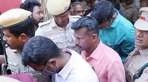 The convicted policemen in Sathankulam custodial death case being taken away from the court premises.