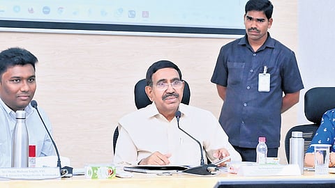 Minister Narayana participates in DDRC meeting in Kakinada on Monday 