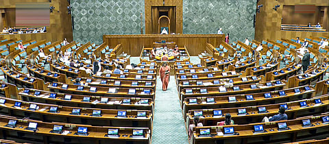 Proceedings of Lok Sabha underway during the second part of the Budget session of Parliament, in New Delhi, Tuesday, March 24, 2026. 
