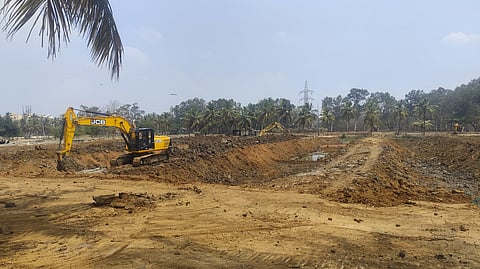 Ahead of the rainy season, desilting work has picked up pace at Hebbal Lake