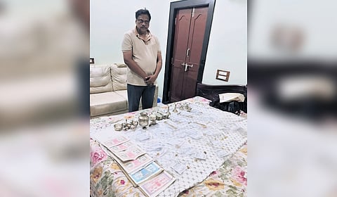 The raids also uncovered 450.2 grams of gold, 1,496 grams of silver, Rs 2.54 lakh in cash, two cars, three motorcycles, fixed deposits worth Rs 18.80 lakh, and a bank balance of Rs 40,000.