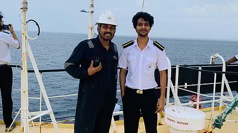 The two sailors had been stuck for more than 20 days aboard an LPG carrier bound for India