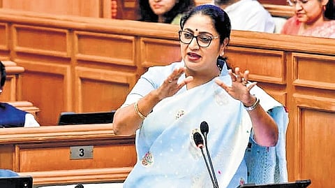 Chief Minister Rekha Gupta tables Budget 2026-27 in the House on Tuesday.