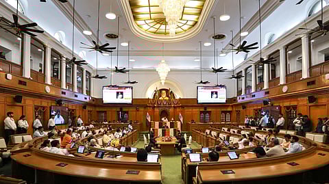 MLAs during the Budget session of the Delhi Assembly, in New Delhi, Tuesday, March 24, 2026.