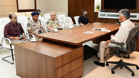CM Nara Chandrababu Naidu holds a review meet on a series of fire accidents in Amaravati with top police officials.