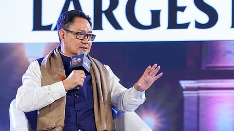 Union minister Kiren Rijiju participating in the 'Times Now Summit' in New Delhi.