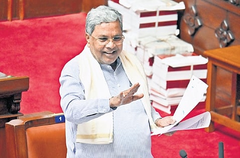 Chief Minister Siddaramaiah speaks in the Council in Vidhana Soudha on Thursday
