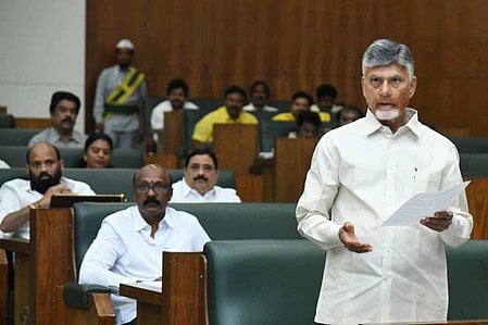 Chief Minister N. Chandrababu Naidu introducing a resolution in the Legislative Assembly on Saturday to designate Amaravati as the capital of the state.