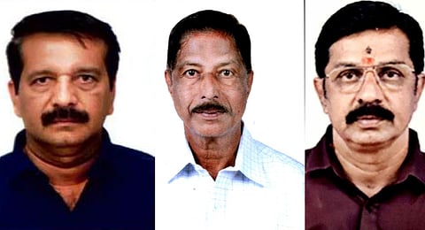 From left to right: Suresh,  A Prabhakaran, and C Krishnakumar