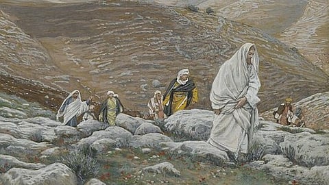 Jesus Christ on his way to Jerusalem