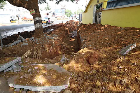 Coimbatore: Locals have raised concerns over the dug up road by the TWAD Board and civic body officials for UGD works near.