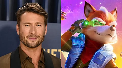 Glen Powell and Fox McCloud in The Super Mario Galaxy Movie