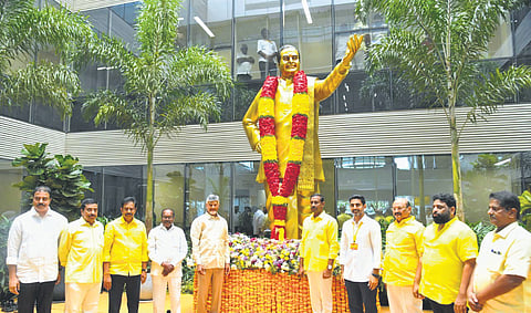 CM Chandrababu Naidu participated in the TDP 44th Foundation Day celebrations  at the party’s central office in Mangalagiri on Sunday 