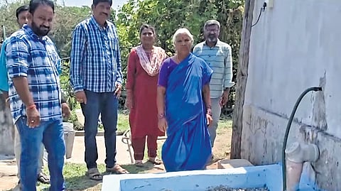 Villagers of Mudhigunta in Jaipur mandal of Mancherial district look at one of the soak pits with pride. Prime Minister Narendra Modi praised the initiative of the villagers in his Mann Ki Baat programme on Sunday