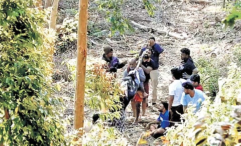 Rescue efforts carried out by fire & rescue service personnel in Kodaikanal.