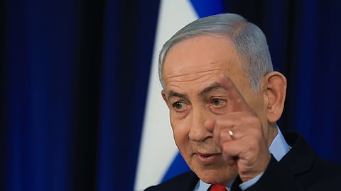 Israeli Prime Minister Benjamin Netanyahu speaks during a press conference in Jerusalem, Thursday, March 19, 2026.