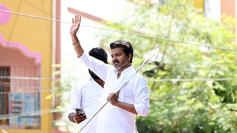 TVK chief  Vijay  starts his campaign at MKB Nagar for Perumbur Assembly Constituency, on Monday in Chennai