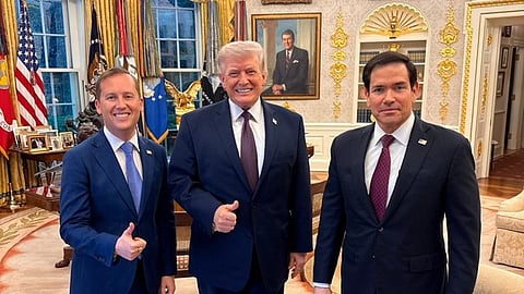 US Ambassador to India Sergio Gor with Trump and Secretary of State Marco Rubio.