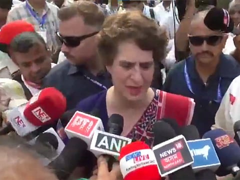 Priyanka Gandhi delivered a strong critique of the state and central government during a rally in Nazira, urging people of Assam to reject what she called a "government of double-slavery". 