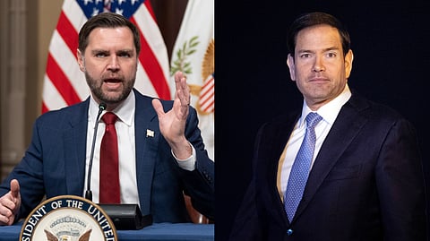 US Vice President JD Vance (L) and Secretary of State Marco Rubio (R) are seen as the GOP's strongest potential candidates in a 2028 primary.