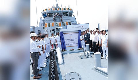 The vessel, named Malwan, has been indigenously designed and constructed by the CSL according to the Navy’s specifications. 