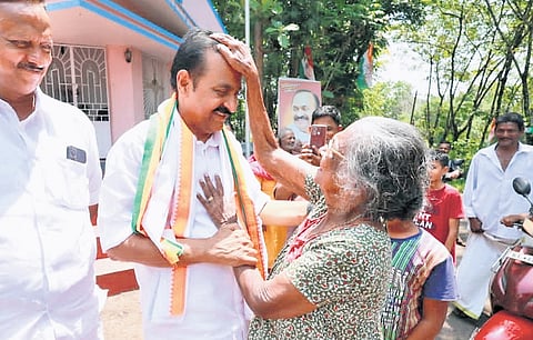 V D Satheesan during a campaign in Puthenvelikara, Paravur.