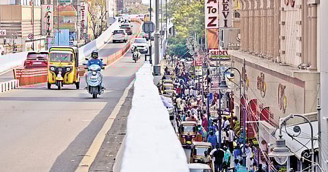 The Anbazhagan flyover overlooking T Nagar’s shopping hub 