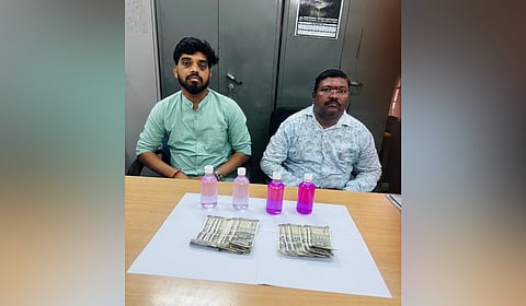  ACB caught two officers of Osmania University for allegedly taking bribe.