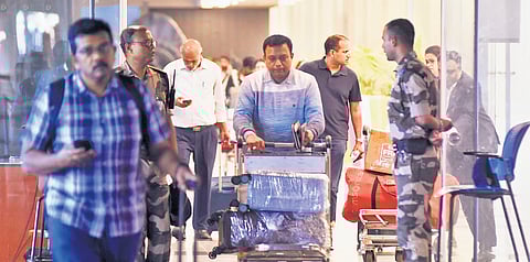 Passengers at the Chennai International Airport 