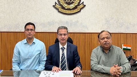 Punjab Director General of Police Gaurav Yadav addresses mediapersons in Chandigarh.