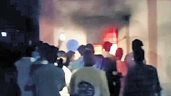 The two persons present in the house sustained severe injuries and were shifted to Nirmal hospital for treatment, where they died