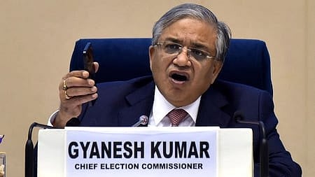Chief Election Commissioner Gyanesh Kumar during a press conference.