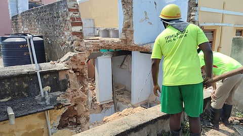 Fire and Rescue services officials said emergency teams rushed to the spot on receiving information. Upon arrival, they found the house partially damaged by the blast's impact.