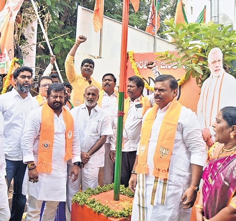 Foundation Day celebrations of the Bharatiya Janata Party (BJP) were held at the party’s state office in Vijayawada