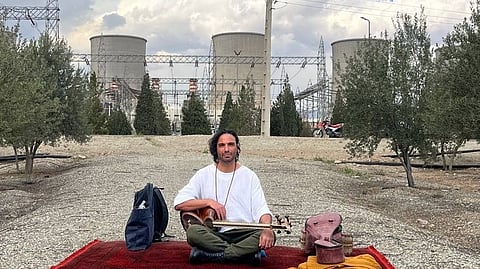Tar virtuoso Ali Ghamsari at the Damavand power plant, Tehran