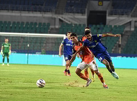 Action from the match between Chennaiyin FC & Inter Kashi