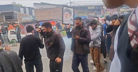 Many were seen carrying large portraits of Iran’s late supreme leader Ayatollah Ali Khamenei, who was killed in a joint US and Israeli attack.