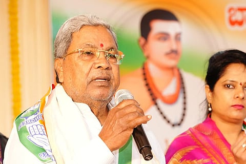 Chief Minister Siddaramaiah addresses Panchamsali community leaders 
in Bagalkot on Tuesday 
