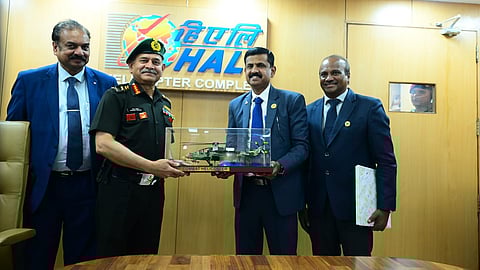 Army Chief General Upendra Dwivedi visits Hindustan Aeronautics Limited's Bengaluru facilities.
