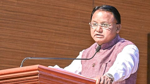 Chief Minister Mohan Charan Majhi addressing the workshop on budget.